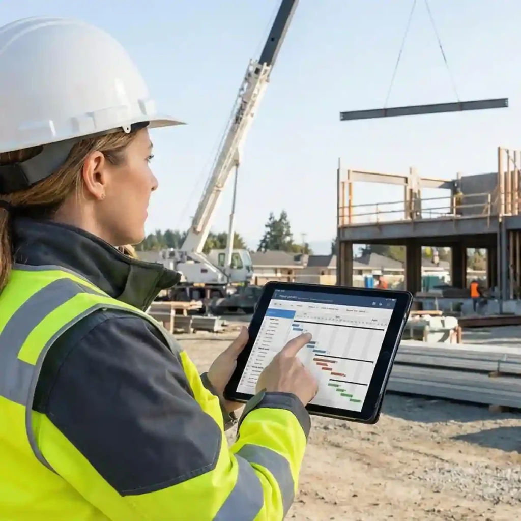 Construction management focused on scheduling and timeline coordination on a Texas construction project.