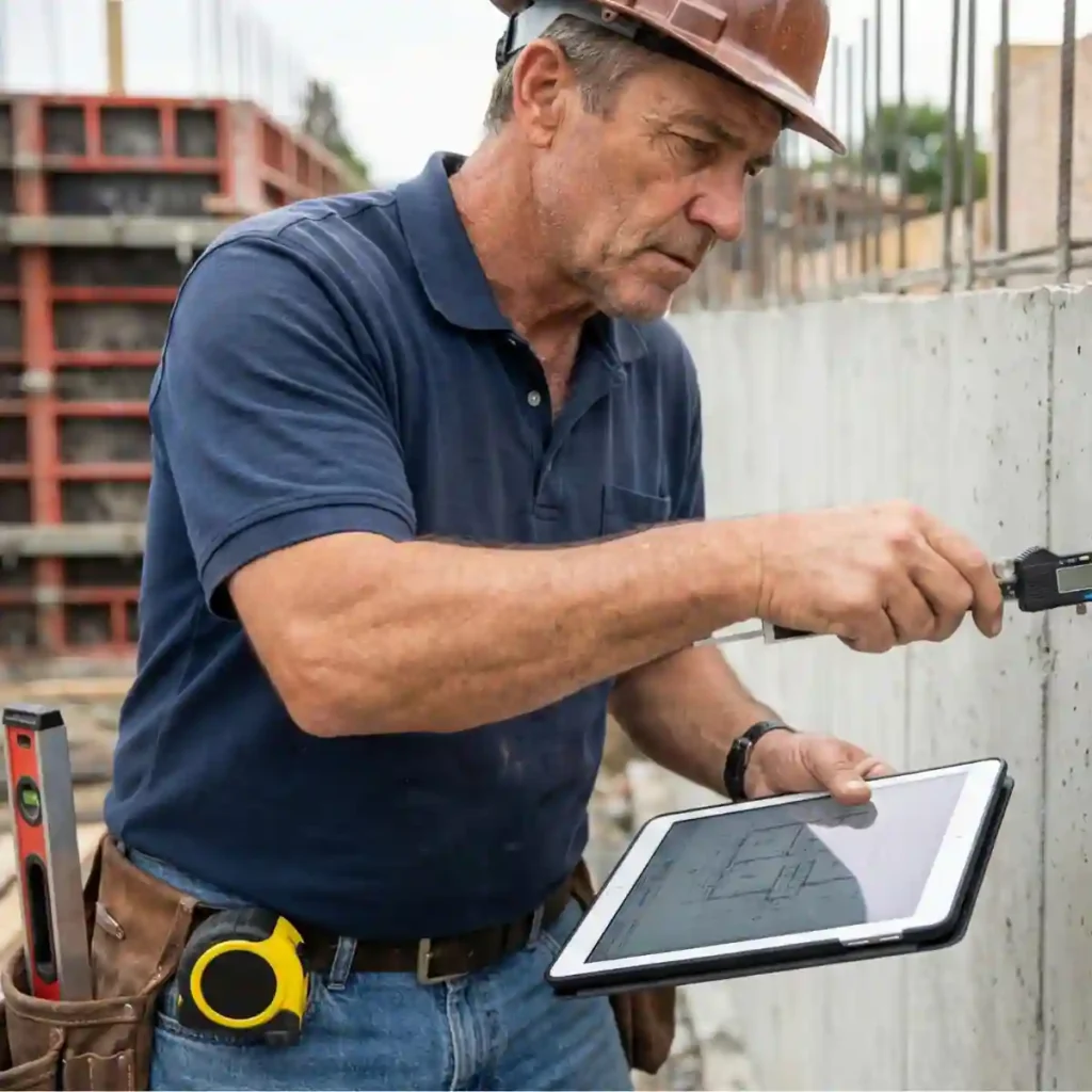 Construction quality control inspection performed as part of construction management services in Texas.