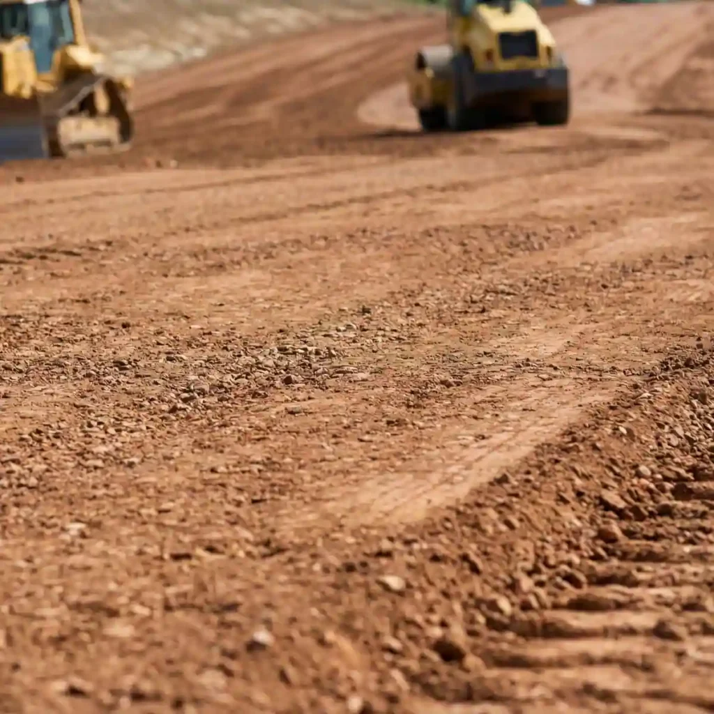 Prepared subgrade during mass grading to support utilities and concrete on a Texas construction site.
